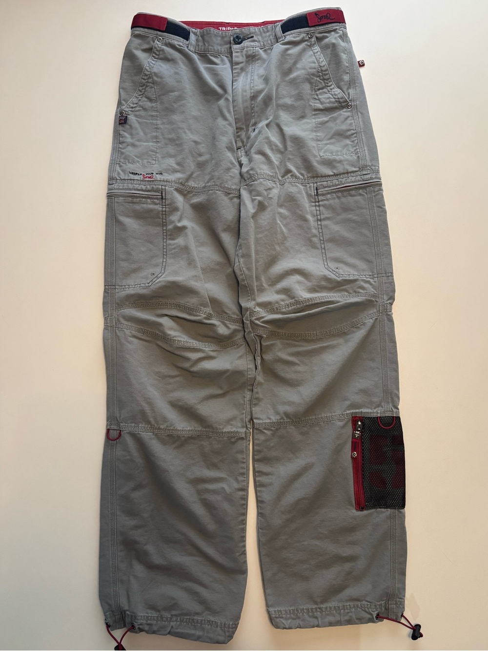 Vintage triple five soul Y2K cargo adjustable pants  (leg pocket zipper)